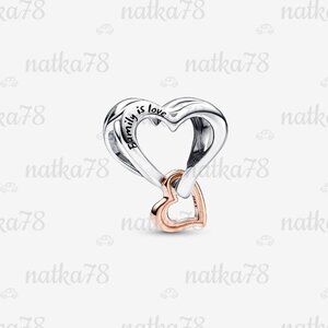Pandora Two-tone Openwork Infinity Heart Charm|Pendant|Two-tone